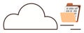 Cloud storage with digital file management folder in binary format Royalty Free Stock Photo