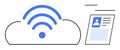 Cloud Storage and Digital Identity Concept with wireless Symbol and User Profile Document Royalty Free Stock Photo