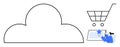 Cloud Storage with Digital Shopping and Online User Interaction Elements Royalty Free Stock Photo
