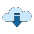 Cloud computing storage isolated icon