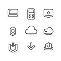Cloud storage and download concept vector icons in flat design for web and mobile apps Royalty Free Stock Photo