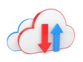 Cloud storage download and upload concept Royalty Free Stock Photo