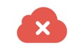 Cloud storage error glyph icon vector image