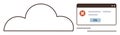 Cloud Storage Error Notification with Warning Popup Window and Ok Button Royalty Free Stock Photo
