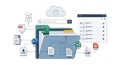 Cloud Storage File Management System Illustration Royalty Free Stock Photo