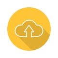 Cloud storage files uploading. Flat linear long shadow icon