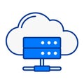 Cloud Storage Flat Colored Icon for Online Backup and Secure Data Access Royalty Free Stock Photo