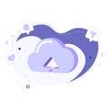 Cloud storage flat vector illustration, update cloud symbol.