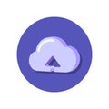 Cloud storage flat vector illustration, update cloud symbol