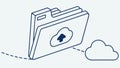 Cloud Storage Folder Icon for Data Sync and Backup Vector, vector design Generative AI Royalty Free Stock Photo