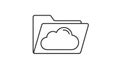 Cloud Folder Icon - Digital Storage and Data Concept Royalty Free Stock Photo