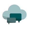 Cloud storage icon. Chat bubbles concept. Communication technology symbol. Vector message illustration. Royalty Free Stock Photo