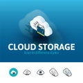 Cloud storage icon in different style Royalty Free Stock Photo