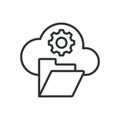 Cloud Storage, icon in line design. Cloud storage, cloud data, cloud computing, data storage, online storage, file
