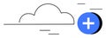 Cloud Storage Icon with Plus Symbol Indicating Data Upload and Cloud Computing Concept Royalty Free Stock Photo