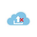 A cloud storage icon showing a failed upload or sync error vector design Generative AI Royalty Free Stock Photo
