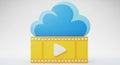 Cloud storage icon symbolizing digital media uploads and data streaming services Royalty Free Stock Photo