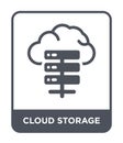 cloud storage icon in trendy design style. cloud storage icon isolated on white background. cloud storage vector icon simple and Royalty Free Stock Photo