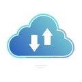 Cloud storage icon with upload and download arrows, digital data transfer concept Royalty Free Stock Photo