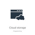 Cloud storage icon vector. Trendy flat cloud storage icon from programming collection isolated on white background. Vector Royalty Free Stock Photo