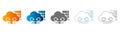 Cloud Storage Icons Set with Flat Design Vector Illustration Royalty Free Stock Photo