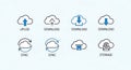 Cloud Storage Icons Set Royalty Free Stock Photo