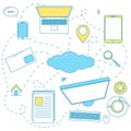 Cloud storage illustration Royalty Free Stock Photo