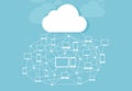 Cloud and storage of information with icons Royalty Free Stock Photo