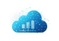 Cloud storage infrastructure with interconnected servers and data flow visualization Royalty Free Stock Photo