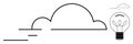 Cloud Computing and Innovation Concept with Lightbulb and Cloud Line Art Design Royalty Free Stock Photo