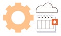 Cloud Storage Integration with Calendar and Notification Settings for Efficient Task Management Royalty Free Stock Photo
