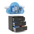 Cloud storage integration with physical server racks for data management solutions Royalty Free Stock Photo