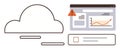 Cloud Storage Interface with Warning Alert and Data Analytics Visualization Royalty Free Stock Photo