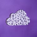 Cloud storage with letters and numbers concept of global data storage Royalty Free Stock Photo