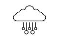 Cloud storage line icon website symbol artificial intelligence black sign for app or web Royalty Free Stock Photo
