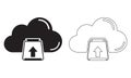Cloud storage money upload icon, financial cloud computing money share vector sign Royalty Free Stock Photo