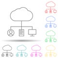 cloud storage multi color style icon. Simple thin line, outline vector of web icons for ui and ux, website or mobile application Royalty Free Stock Photo