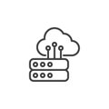 Cloud storage network line icon Royalty Free Stock Photo