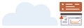 Cloud storage with notifications and analytics dashboard showing a warning alert for data issue Royalty Free Stock Photo