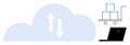 Cloud Storage and Online Data Transfer Concept with Cargo and Laptop for Digital Logistics Royalty Free Stock Photo