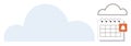 Cloud Storage Reminder with Calendar Notification Highlighting Digital Scheduling Royalty Free Stock Photo
