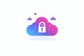 Cloud Storage Security Illustration and Concept Protection With Wireless Features Data Royalty Free Stock Photo