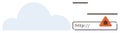 Cloud storage security risk highlighted by malware warning on a browser URL Royalty Free Stock Photo