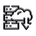 Cloud storage server downloading data icon concept Royalty Free Stock Photo