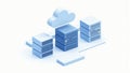 Cloud Storage And Server Isometric Illustration Royalty Free Stock Photo
