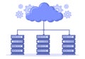 Cloud Storage Service Illustration for Hosting or Data Center, Online File Download, Upload, Management and Technology Royalty Free Stock Photo