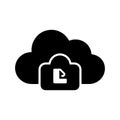 Cloud Storage Solid Icon Representing Data Security Royalty Free Stock Photo