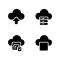 Cloud Storage Solid Icons Set for Cloud Computing Royalty Free Stock Photo