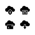 Cloud Storage Solid Icons Set for Storage Management Royalty Free Stock Photo