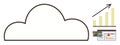 Cloud Storage Supporting Data Analysis and Growth Visualization with Graphs and Metrics Royalty Free Stock Photo